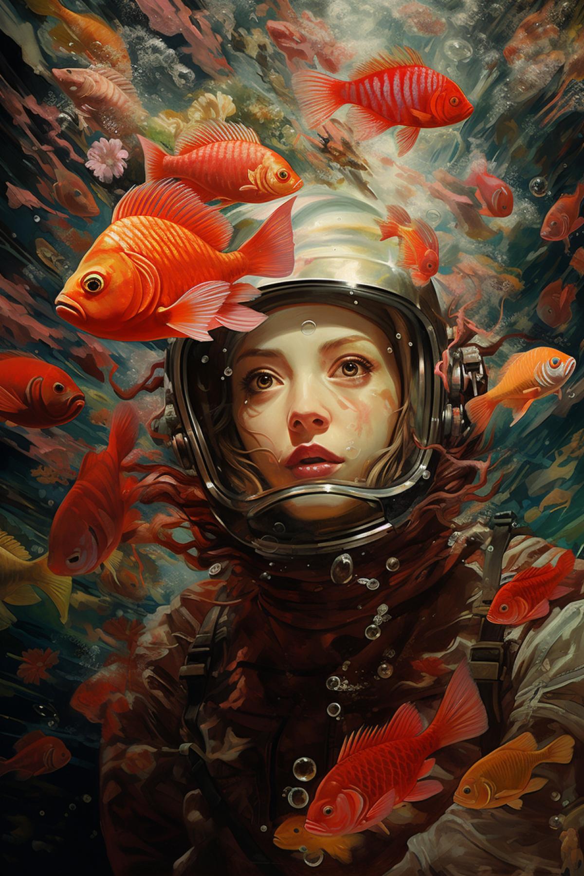 Diving, fish, beauty, surprise