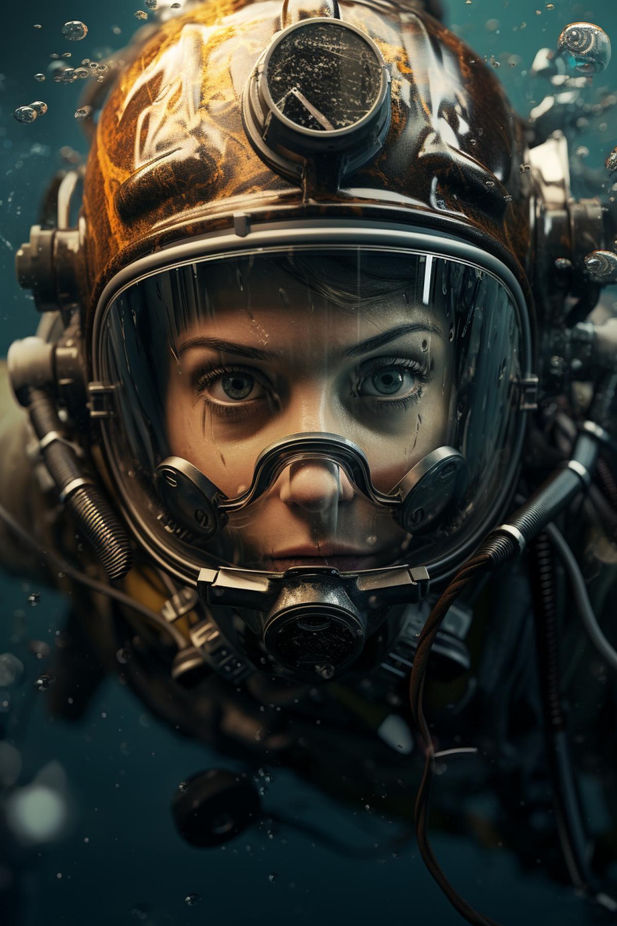 Diving, diver, look