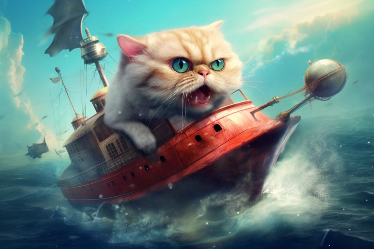 Diving cat surrealism