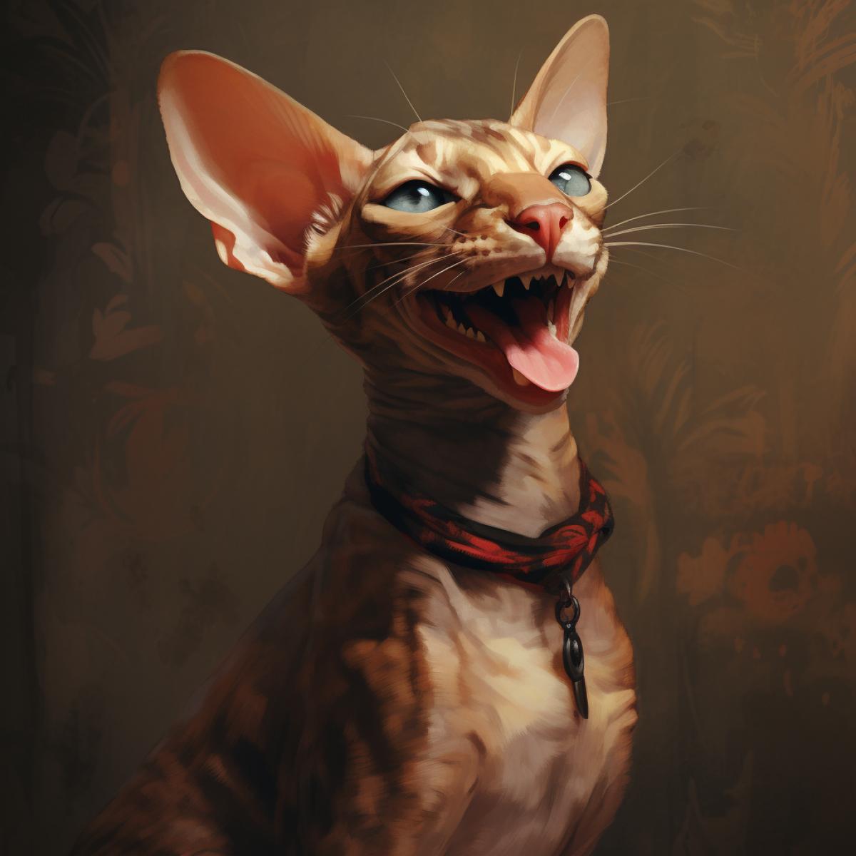 Smiling oriental cat