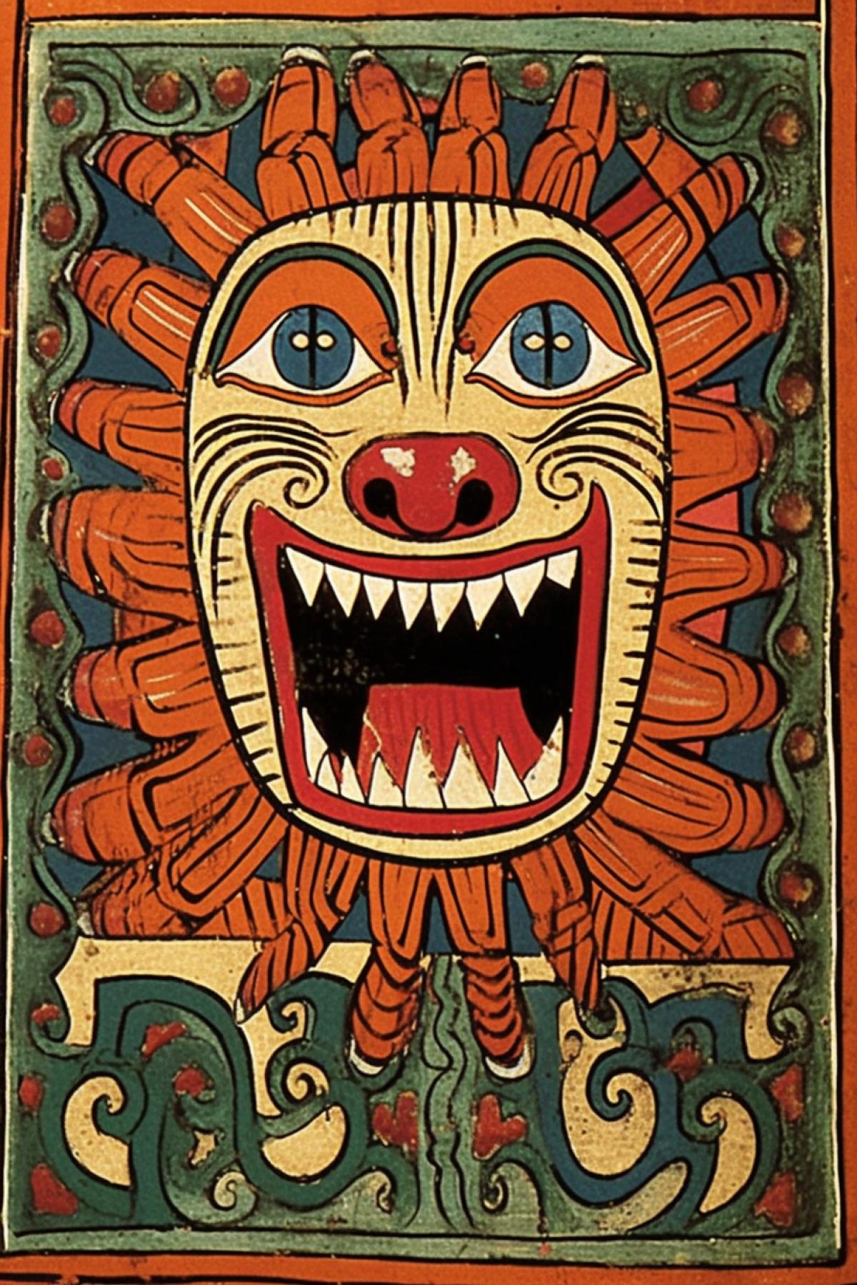Lion smiling, medieval illustration