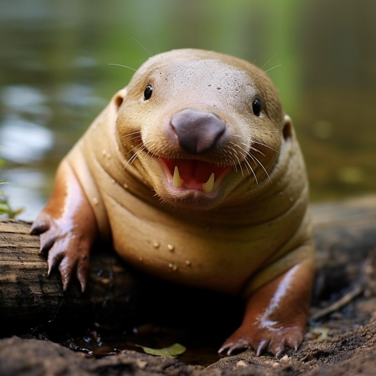 Cute smiling platypus