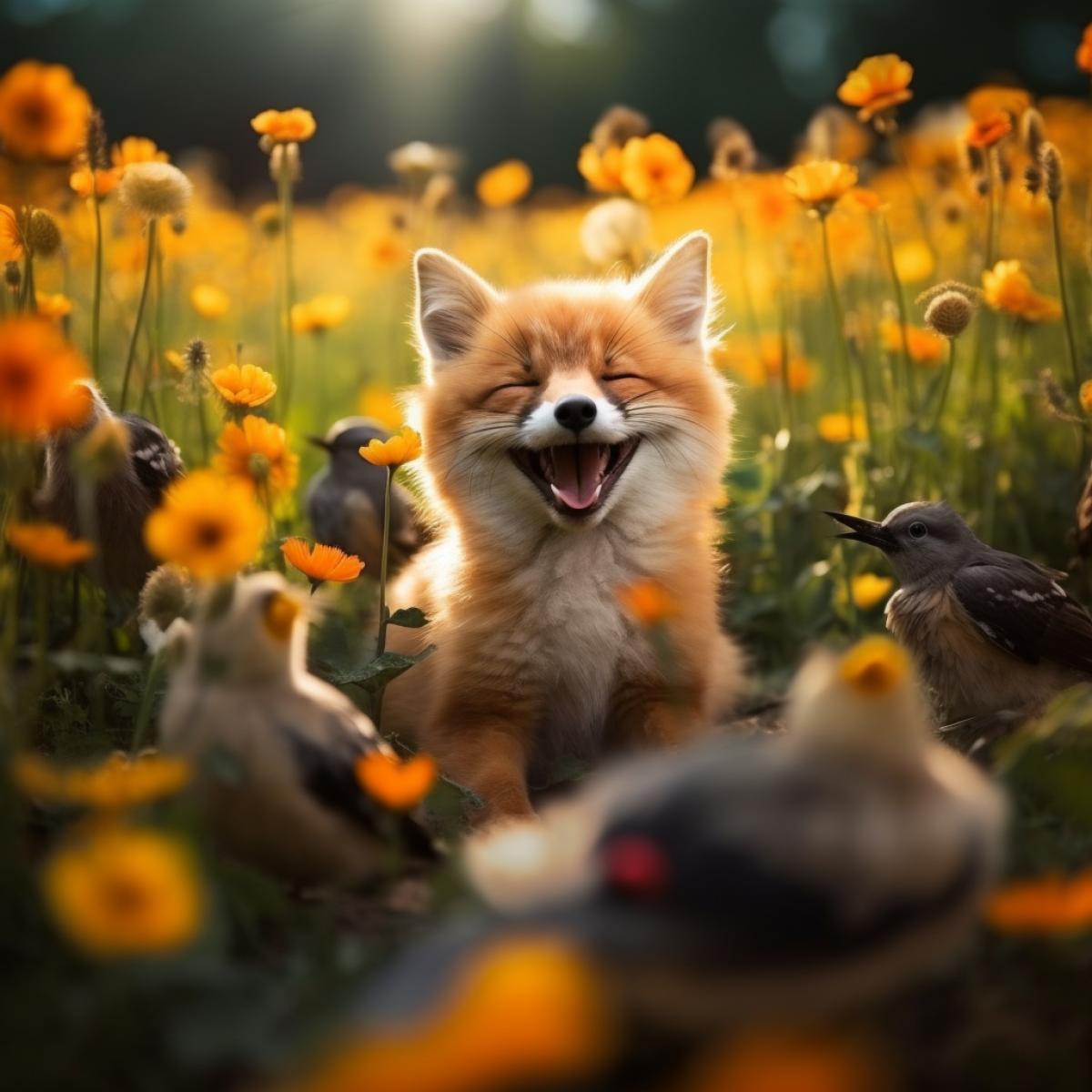 Animals with a smile on their faces always bring joy and positivity into our lives. an image that conveys joy and fun when animals smile