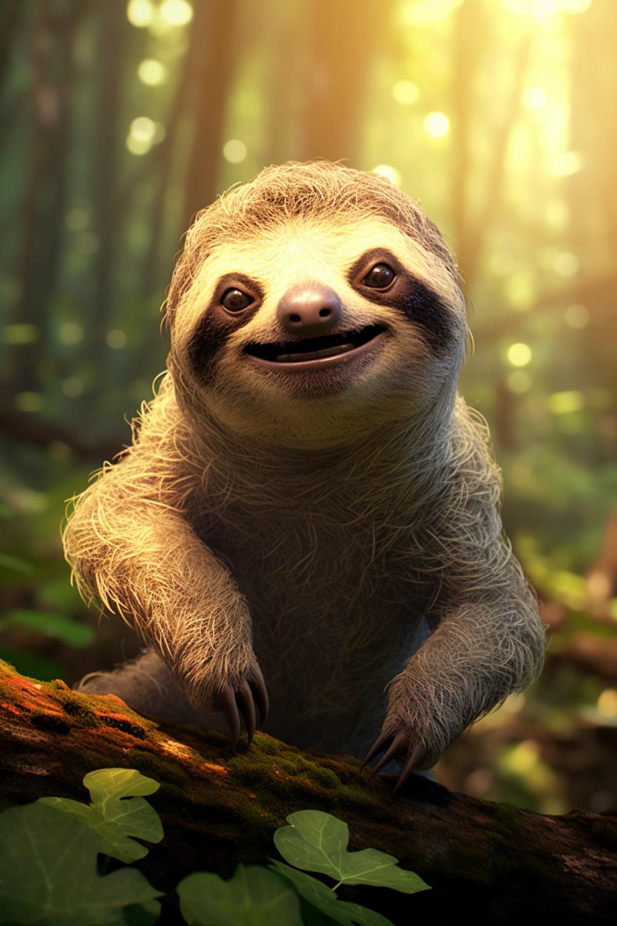 Sloth smiling