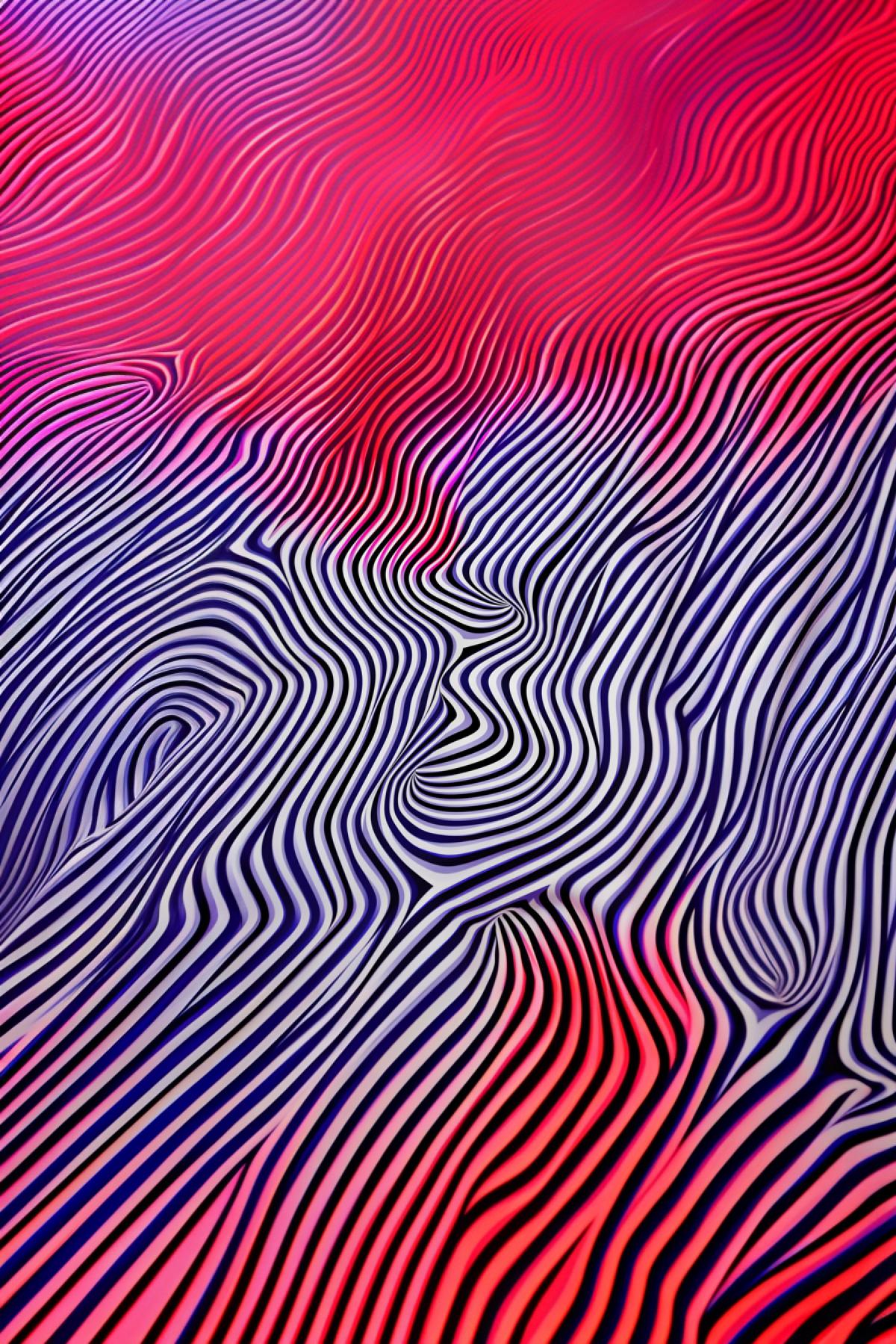 Eternal love optical art dizzy mazing image of frequent dark lines and stripes 3d illusion Bridget Riley art picture