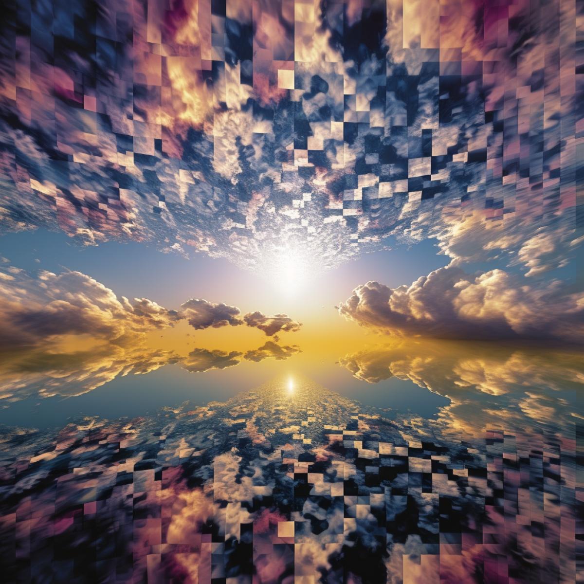 Optical art, optical illusion, cloud, rich colors, photography