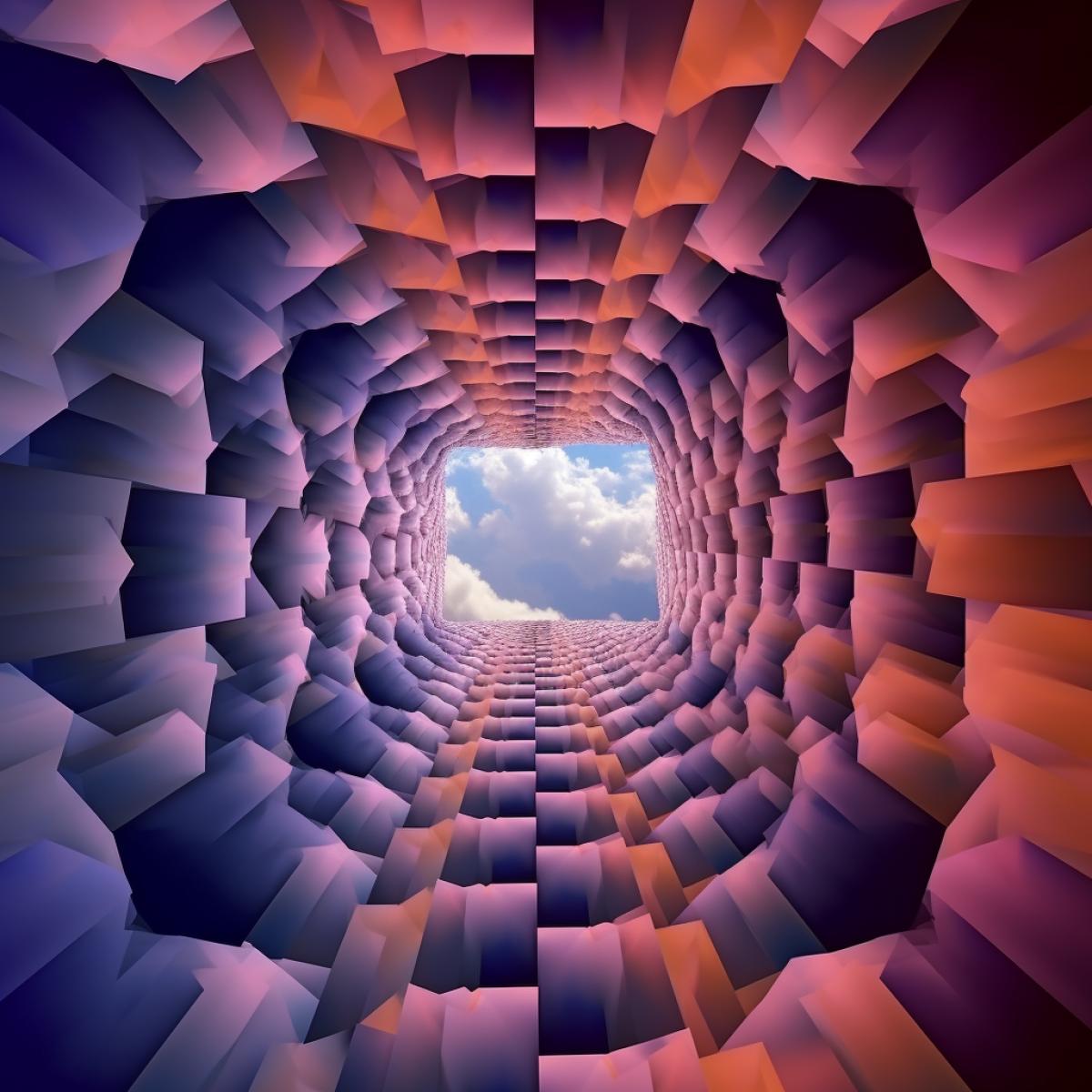 Optical art, optical illusion, cloud, rich colors, photography