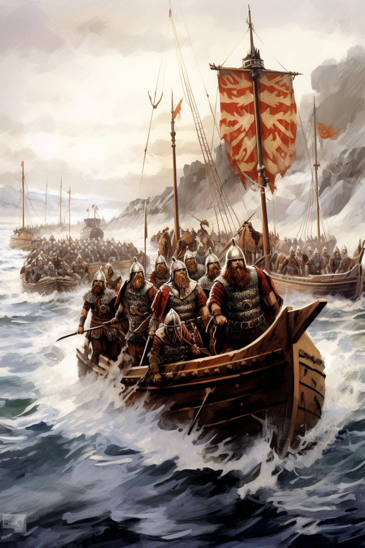 Schematic drawing of Vikings invasion to Kiev Russia