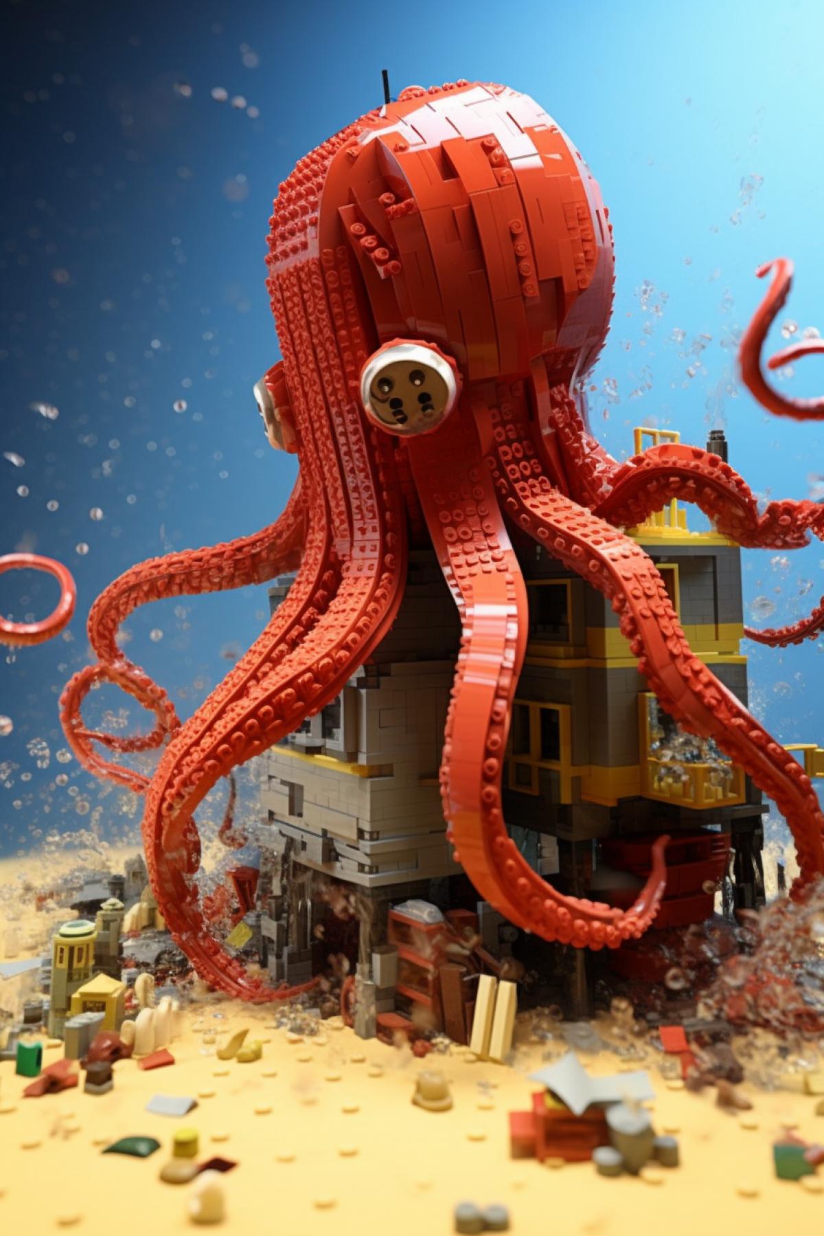 Octopus in the sea from lego