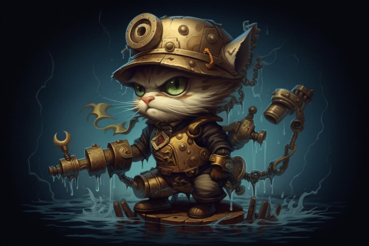 Cat hooligan Disney steampunk style