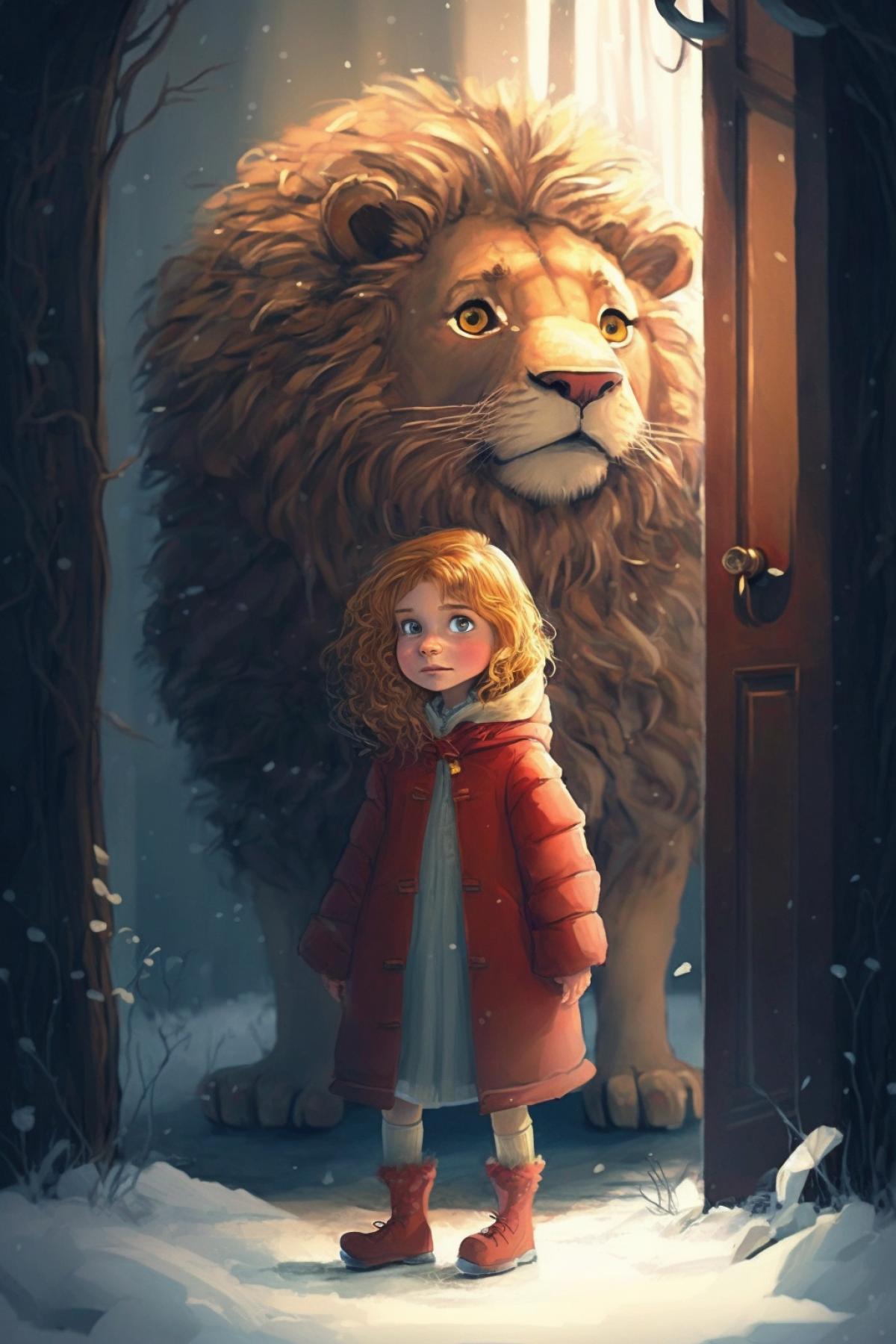 fairy tale The Lion, the Witch and the Wardrobe Disney Pixar style cartoon