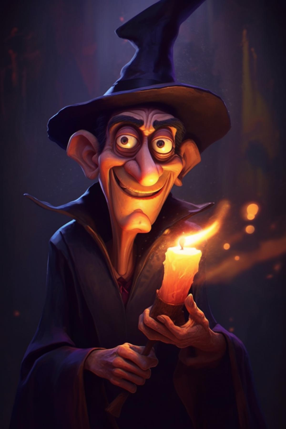 Evil sorcerer pixar style