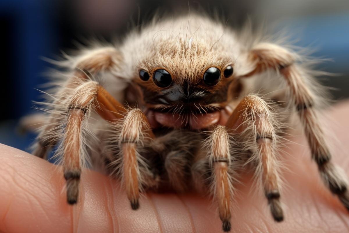 hybrid of a cute puppy a tarantula and