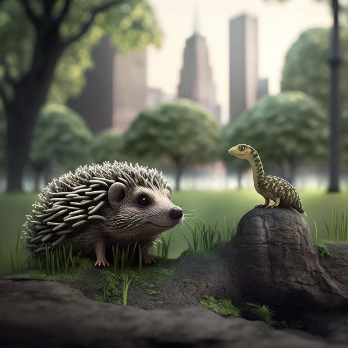 A mixture of a hedgehog and a snake in Central Park.