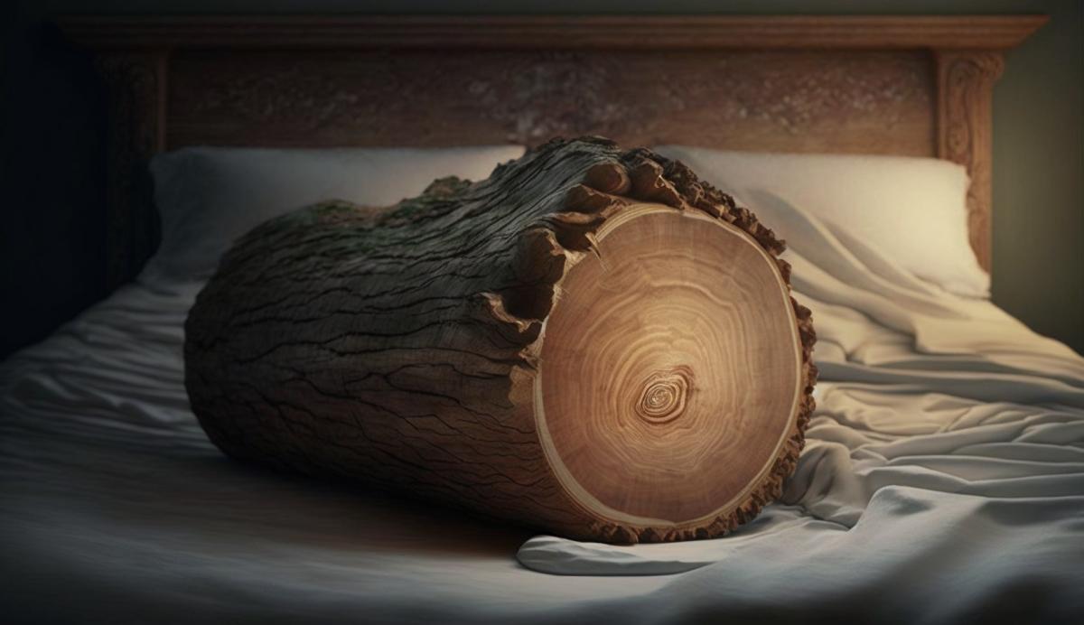 A beautiful log lies on the bed.