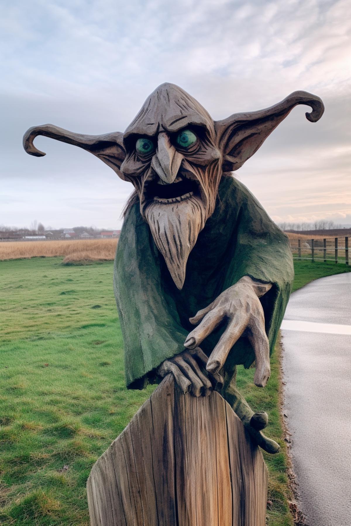 Wooden goblin made from driftwood