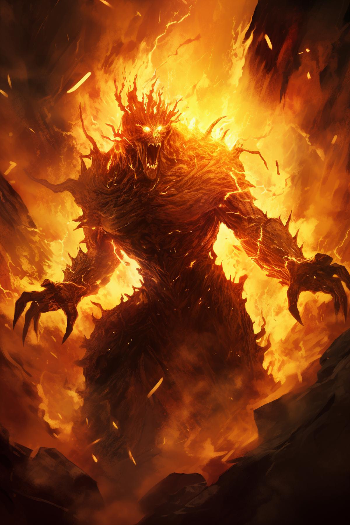 The eliminated by kind forces ugly dying demon in the light of rising blinding sun