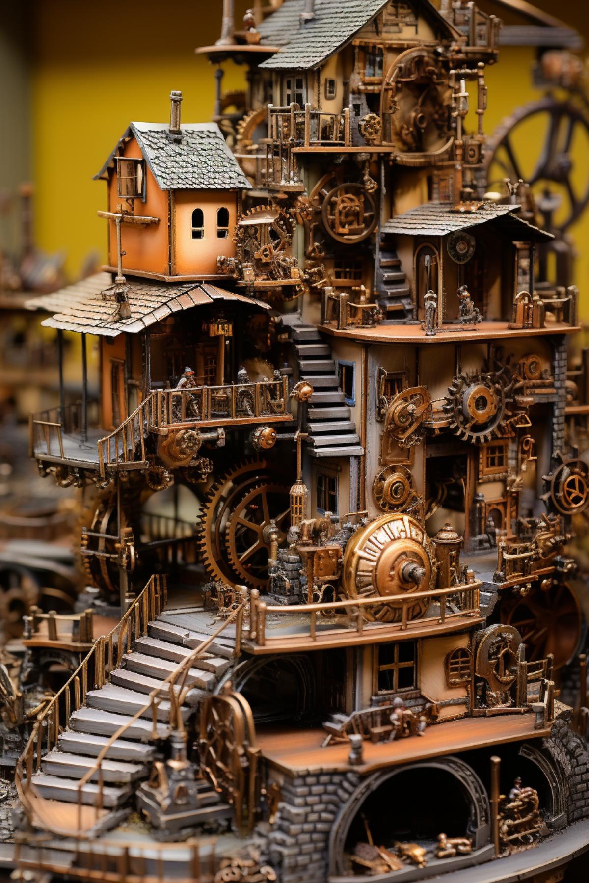 Steampunk mechanism comprising the whole town