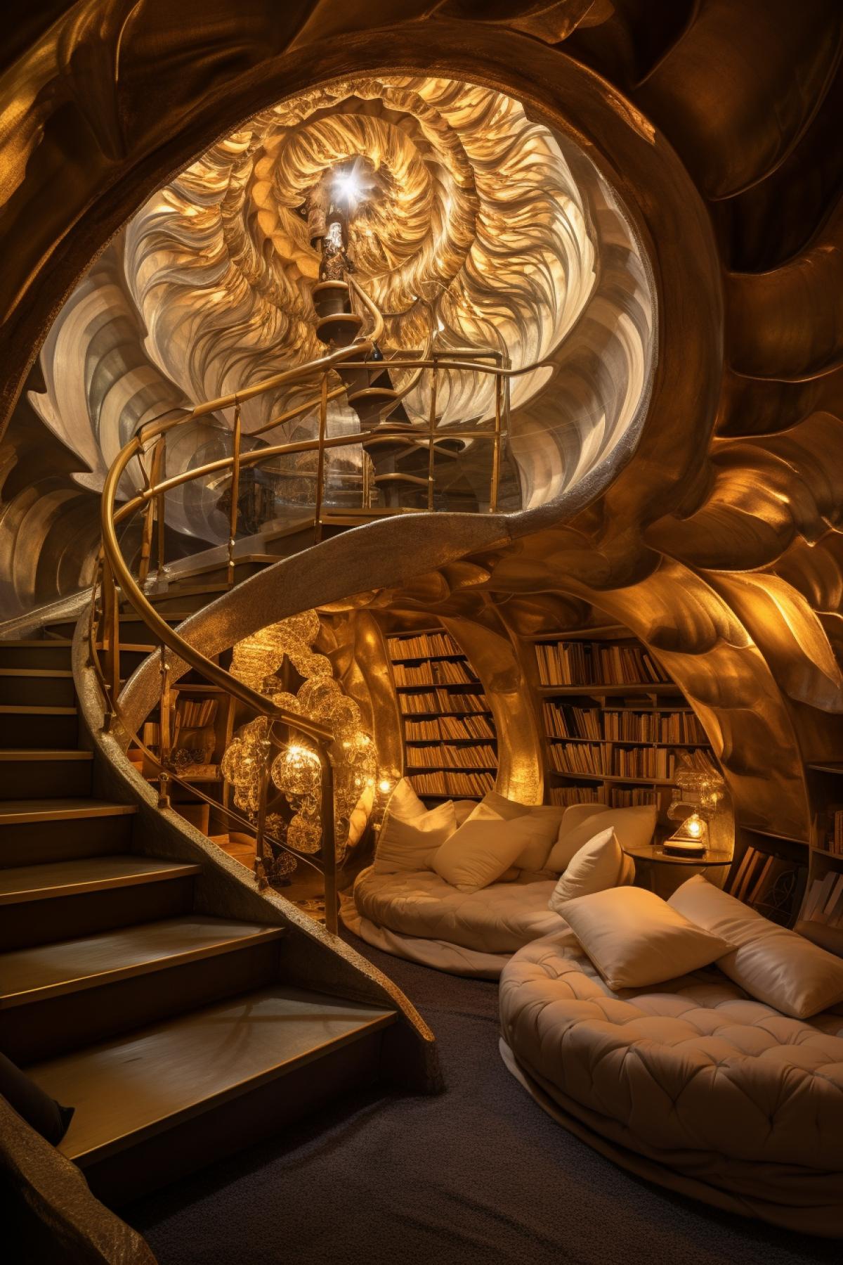 Spiral room space inside the escargot shell