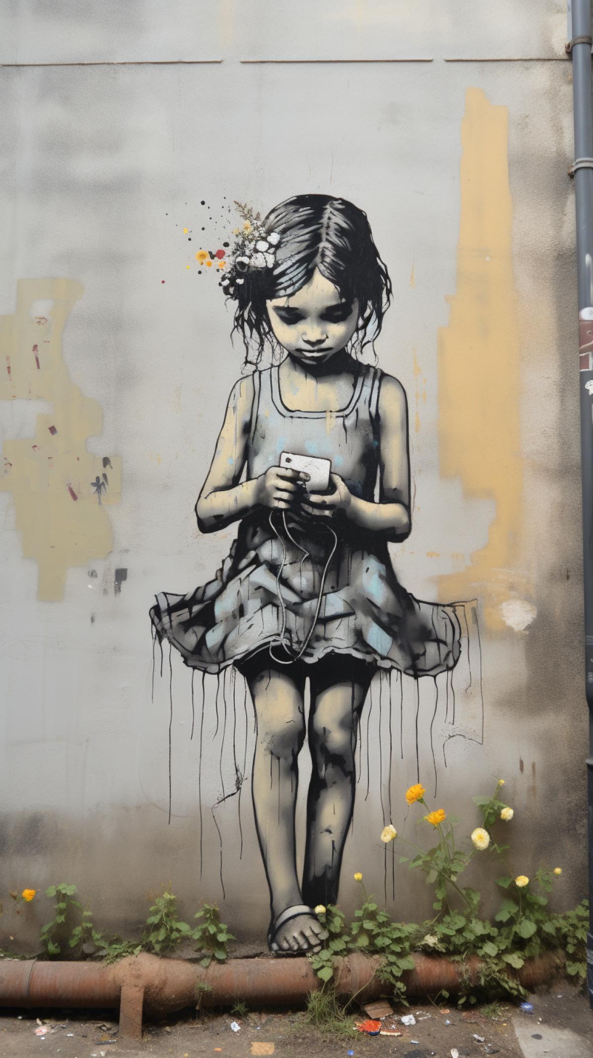 luxury girl. Street Art by Banksy