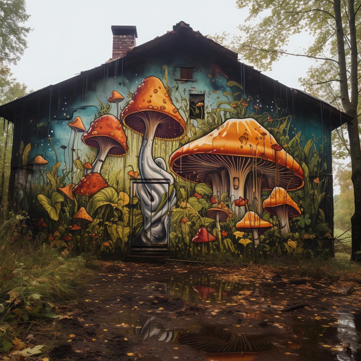 Graffiti on the theme of Russian nature