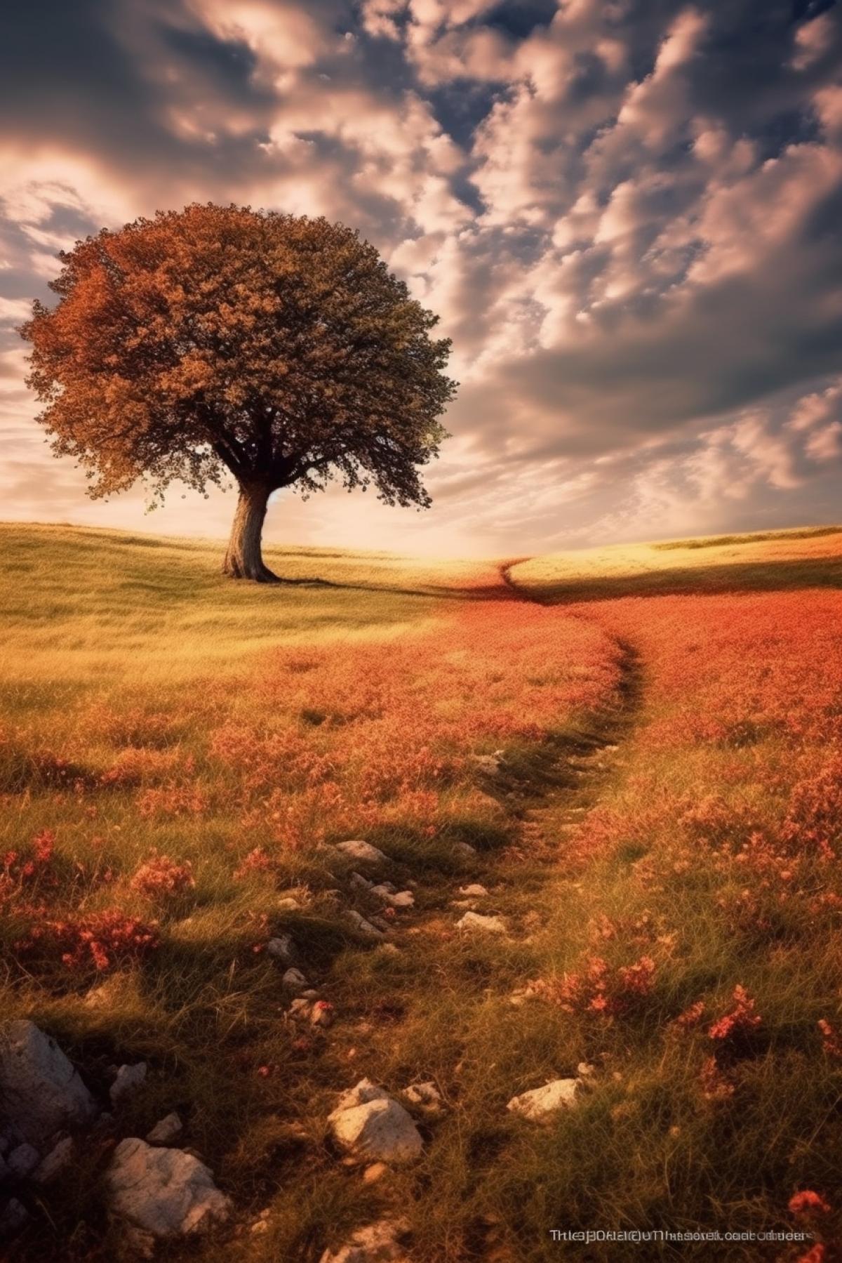 Beautiful tree in the field