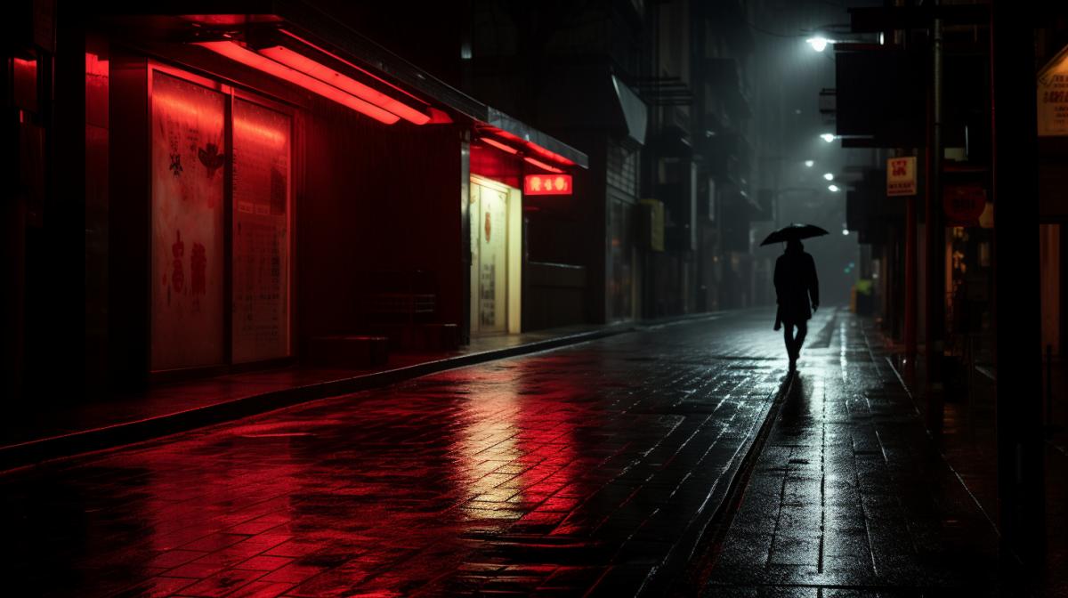 street photography, Lonely Street, Neon Noir