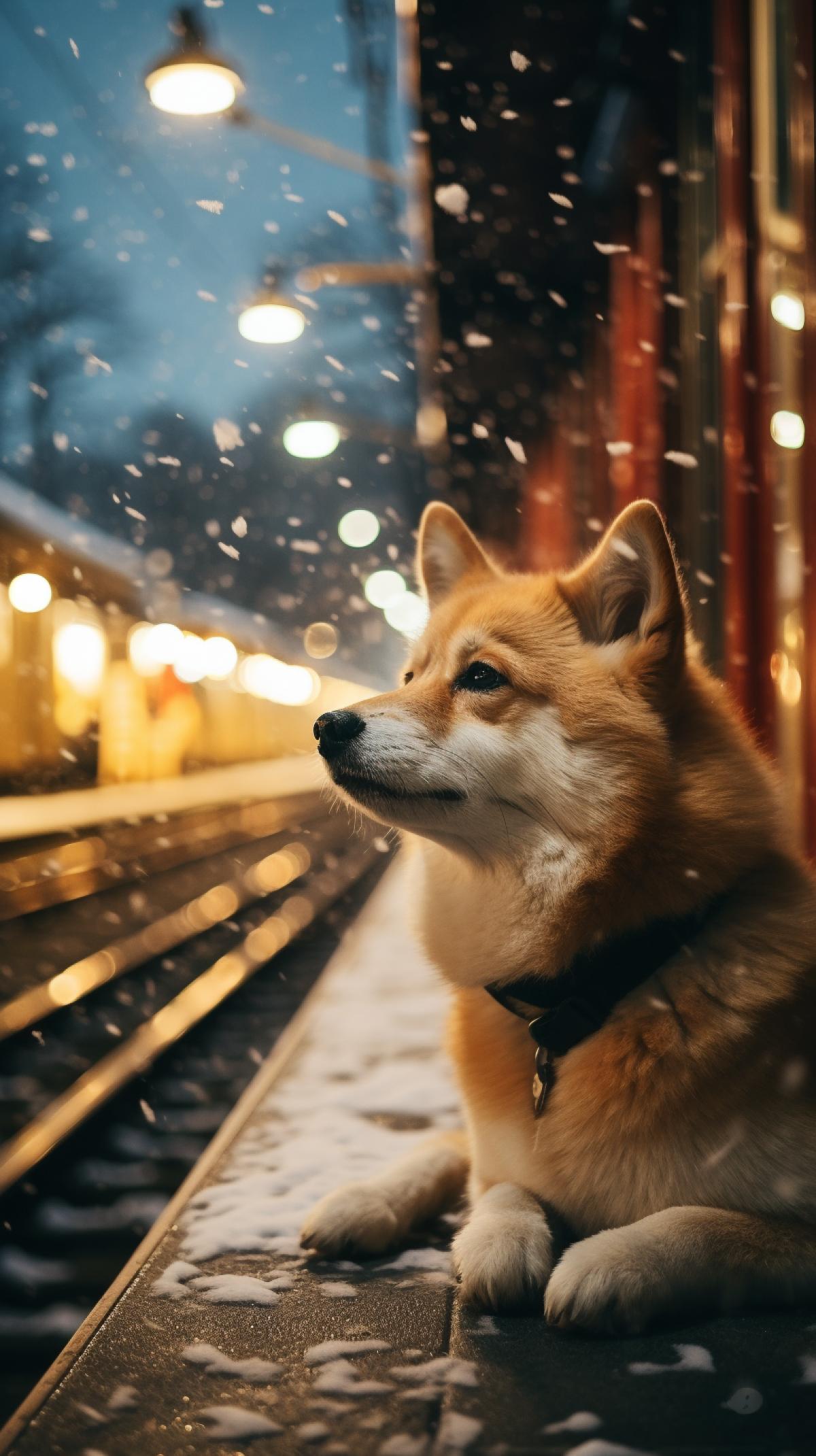 Cinematic look  of dog hachi waiting for its owner. tears from the eyes. Snow, winter. frozen. train station. Dramatic atmosphere. ar 16:9 style 19qA13vme6Q7qby9pDPaVSWTyapdqtQjzesBpxRJ-19qA46EzfkrLHxmsWVrQoazGn2XORU5YRQ3xFxcX-4vN0RszpaKZY8ecf