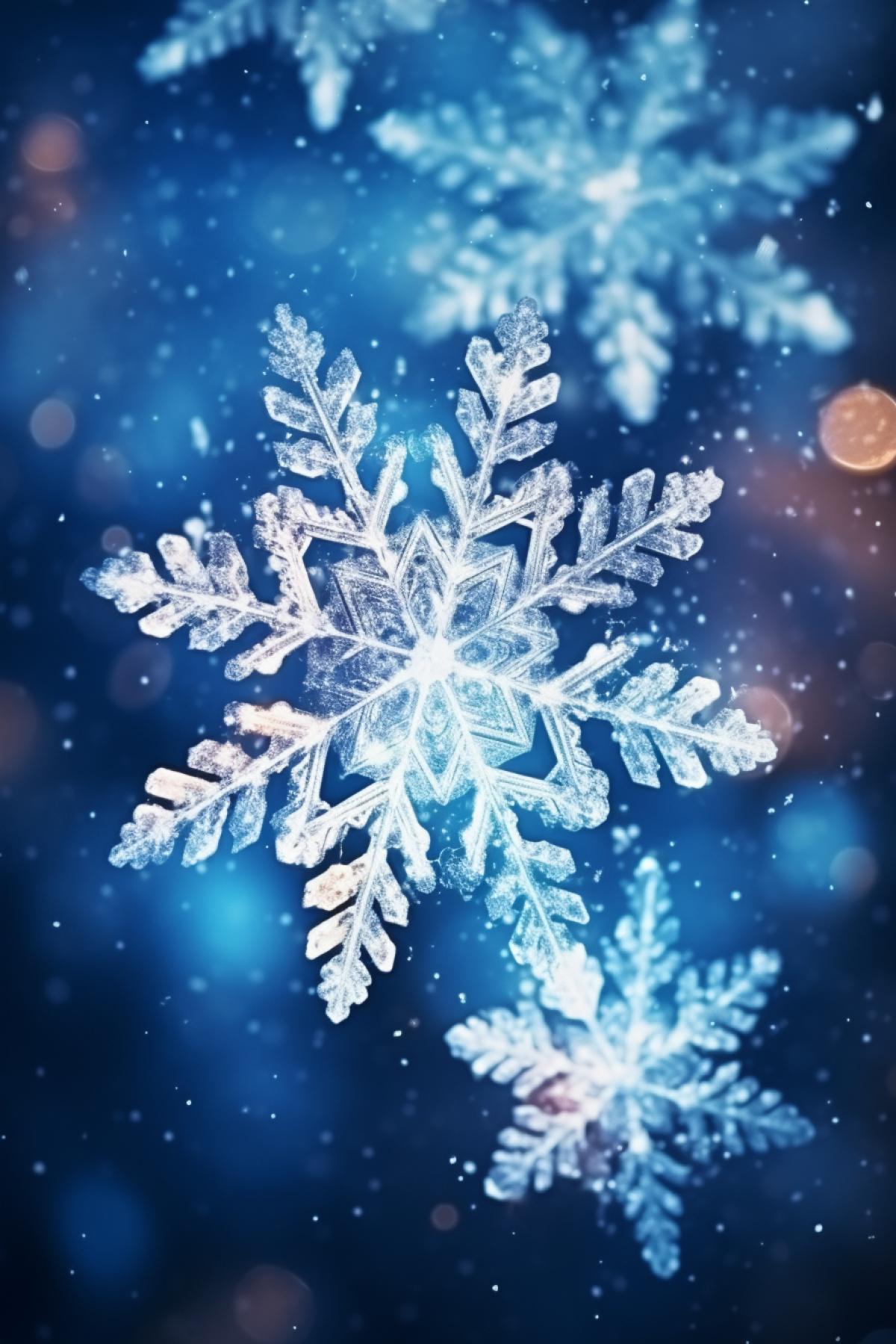 Beautiful Snowflakes frozen in the ice, glowing, mystical, magical, atmospheric, photorealistic, beautiful light