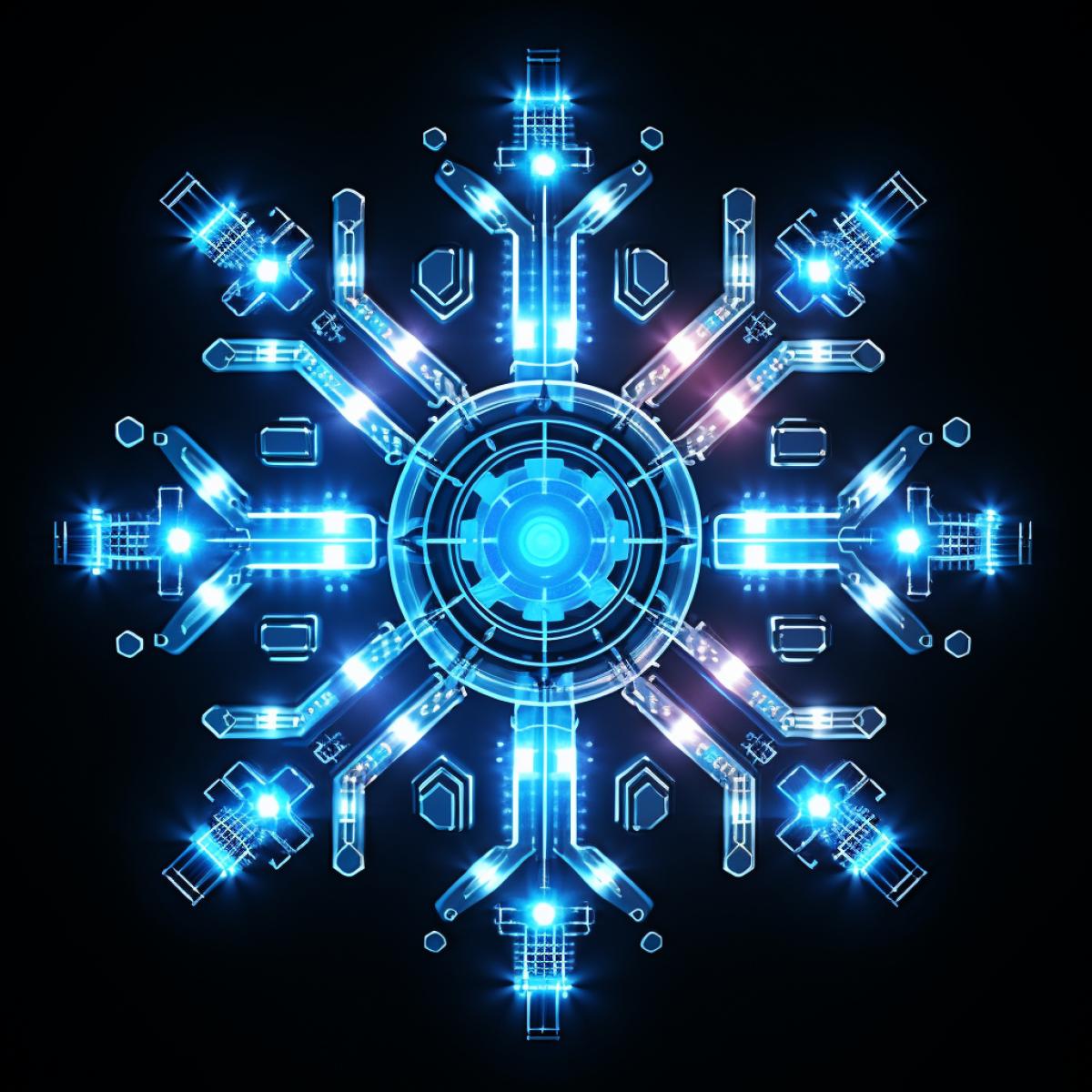 snowflake, in the style of Lite Brite Art