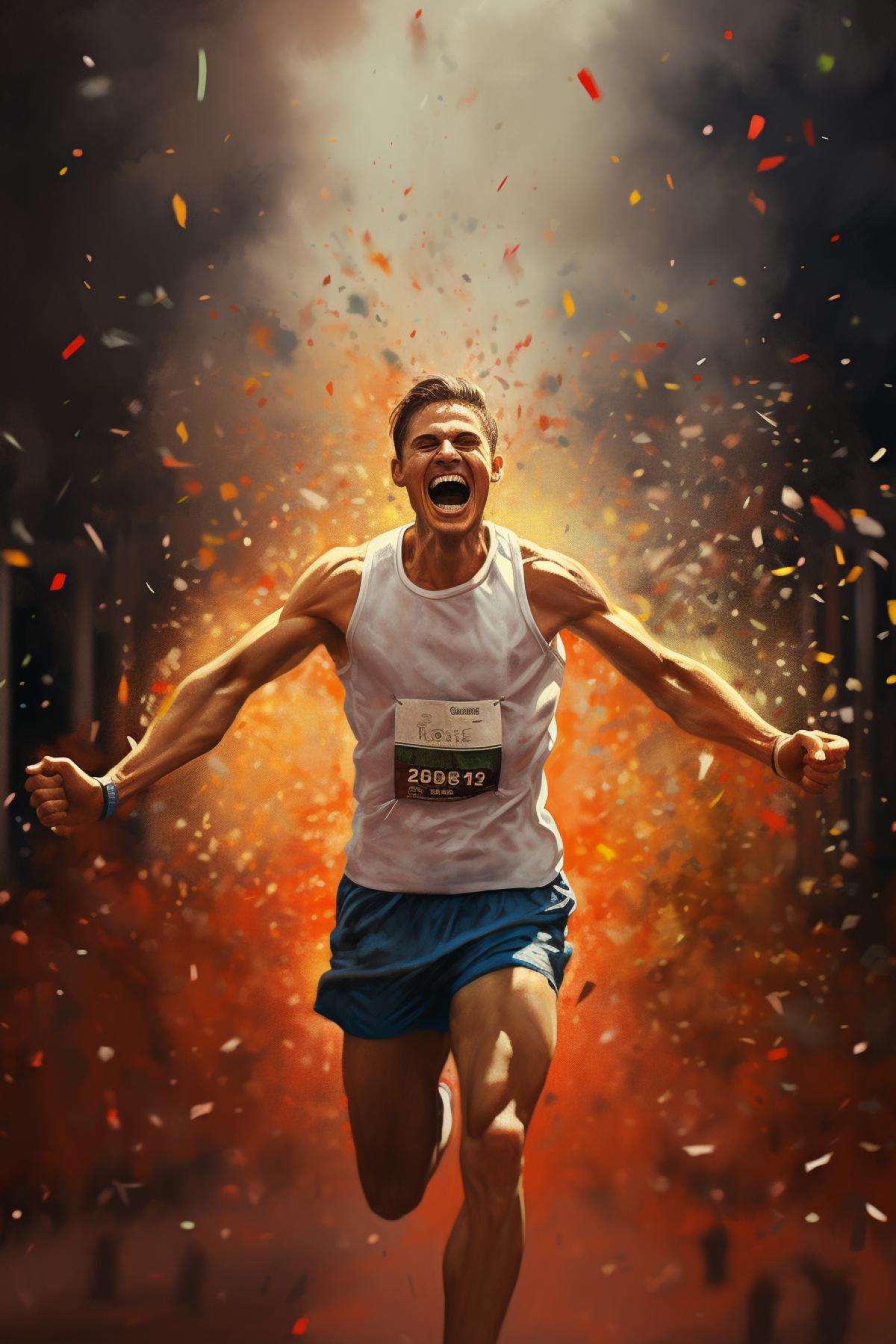 The joy of an athlete who wins a race