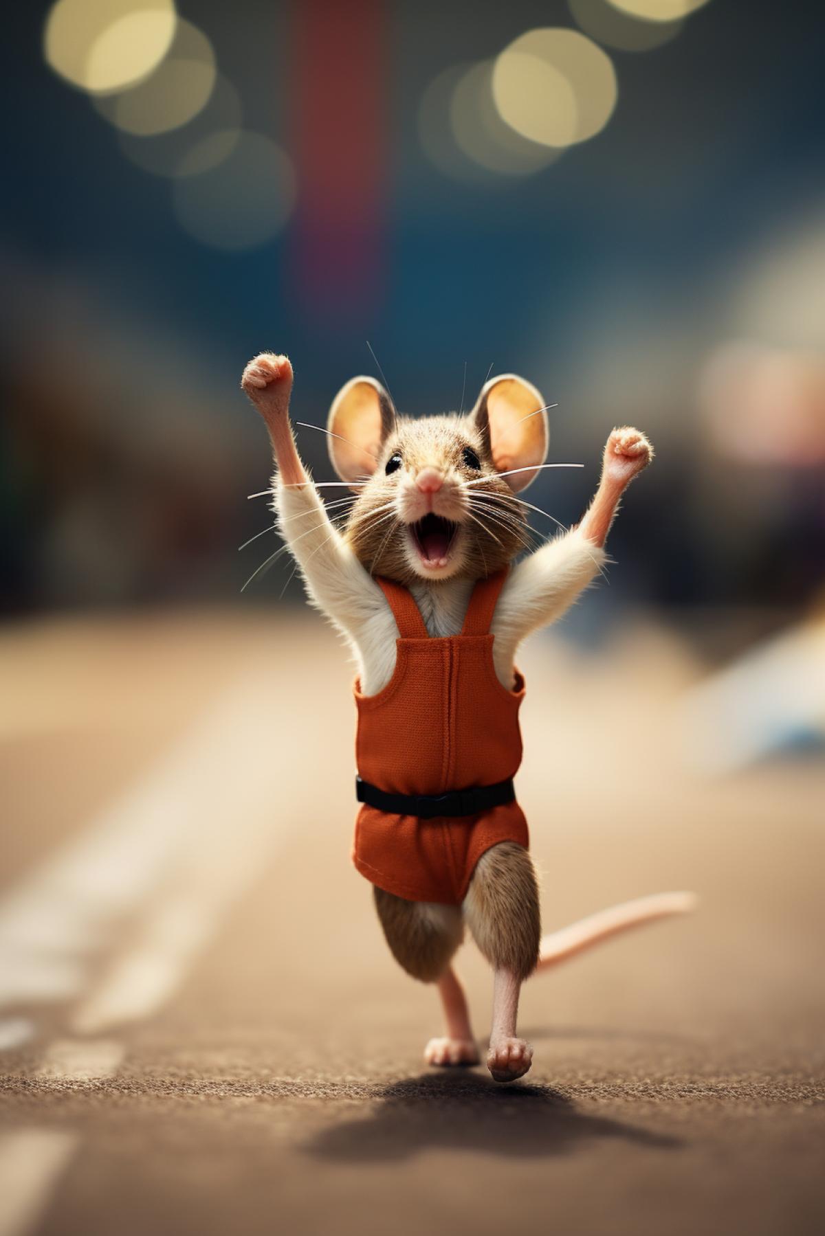 Marathon mouse rejoices in victory