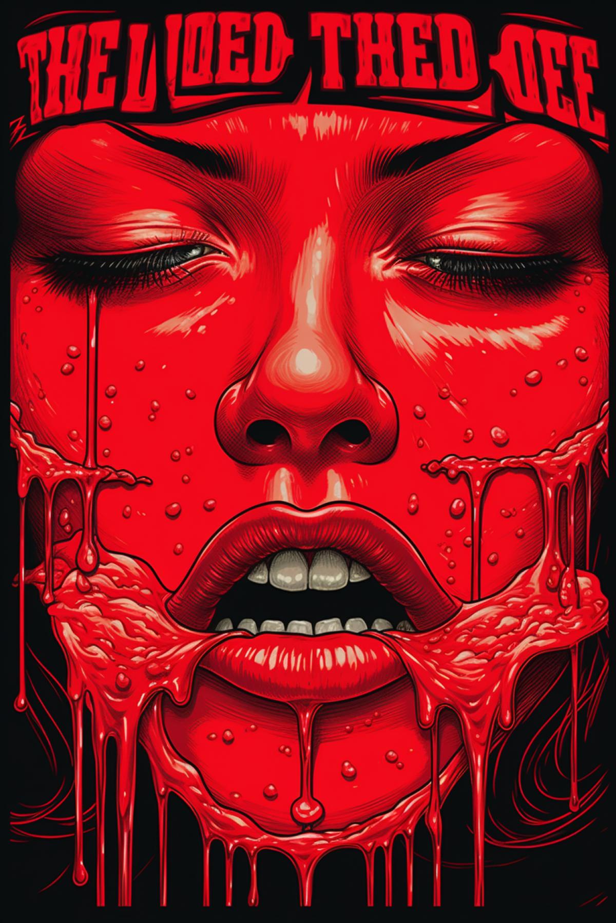 Taste of red liquid sweat and tears