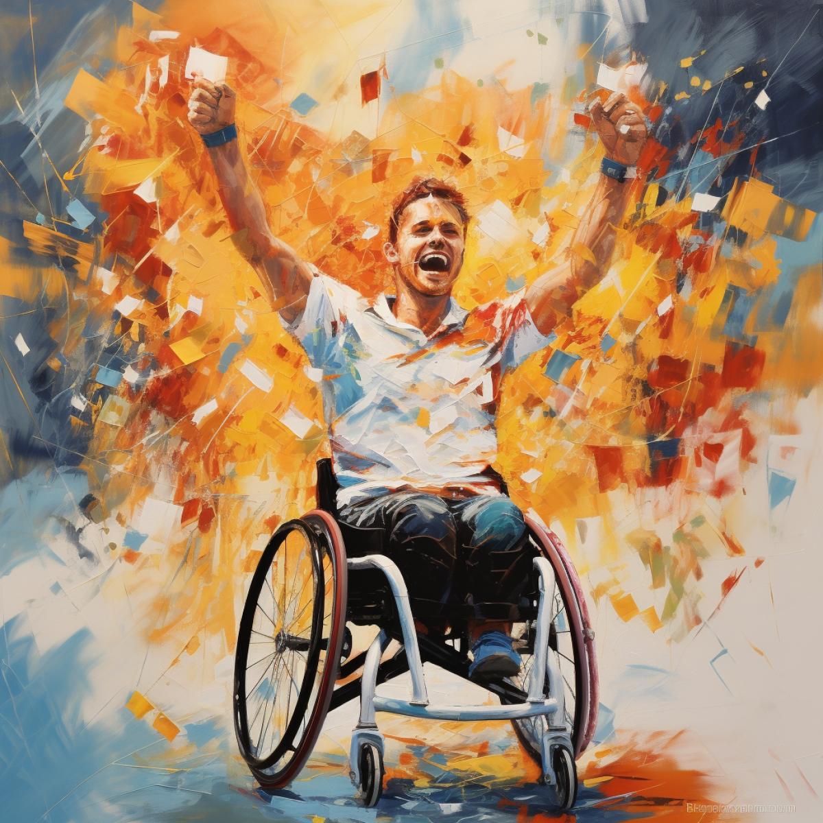 Paralympic athlete winner of competitions, joy of victory