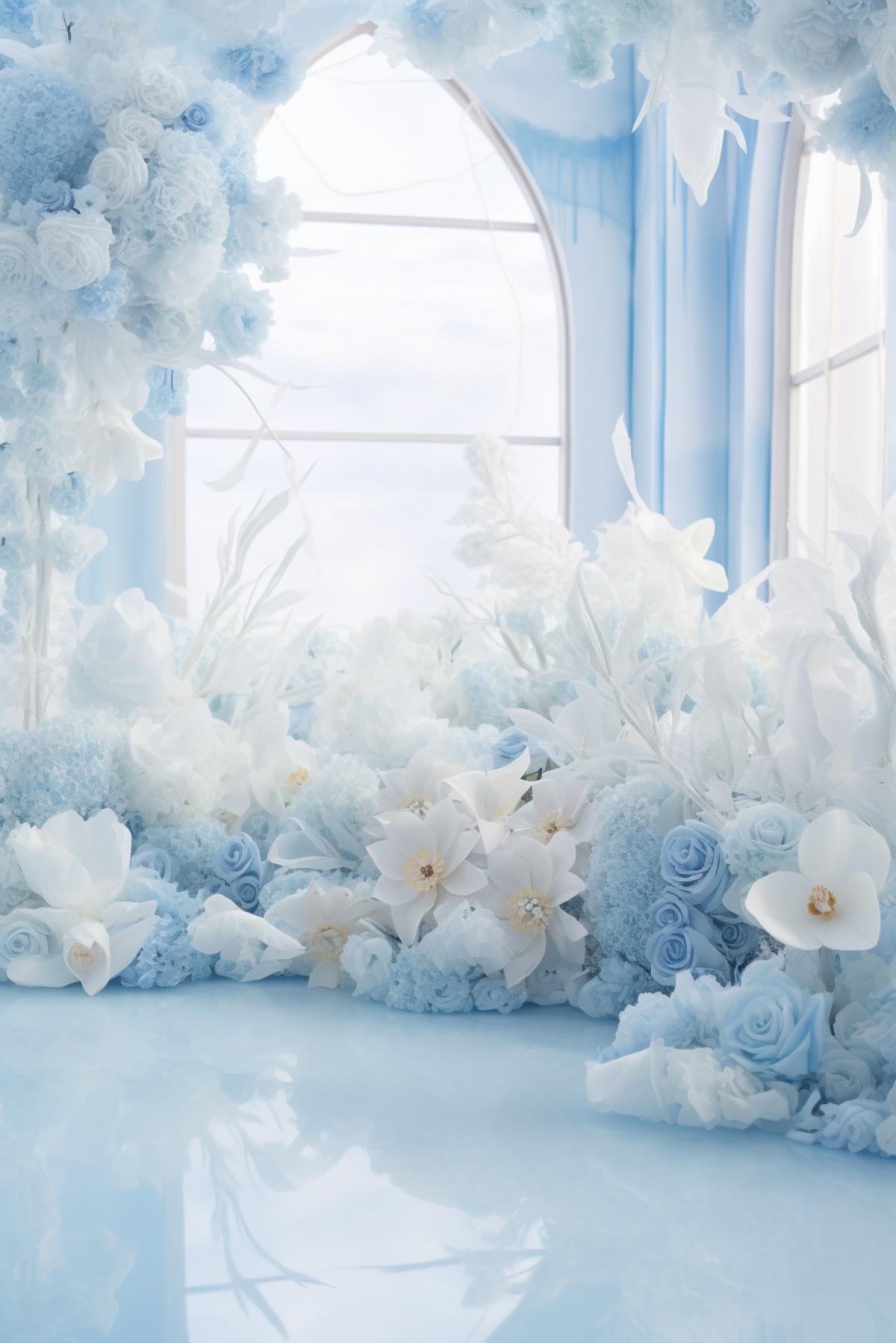 Frozen ice flowers in big room of glwhite palette only