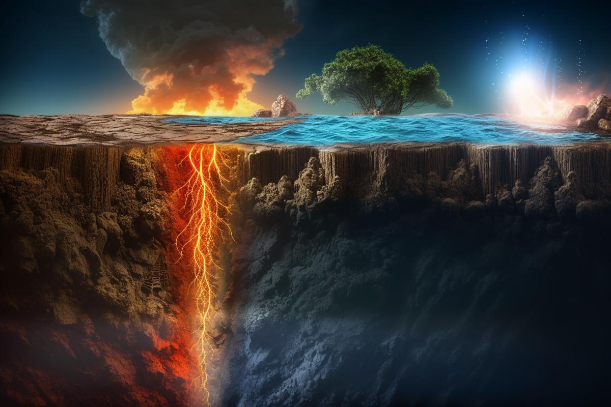Flood, the earth was divided into two parts, mother, lava