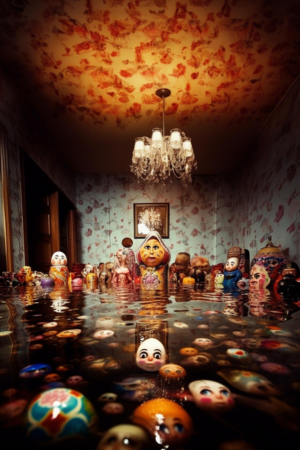 flood. matryoshka, Apocalypse, panic, madness, psychedelic, photography