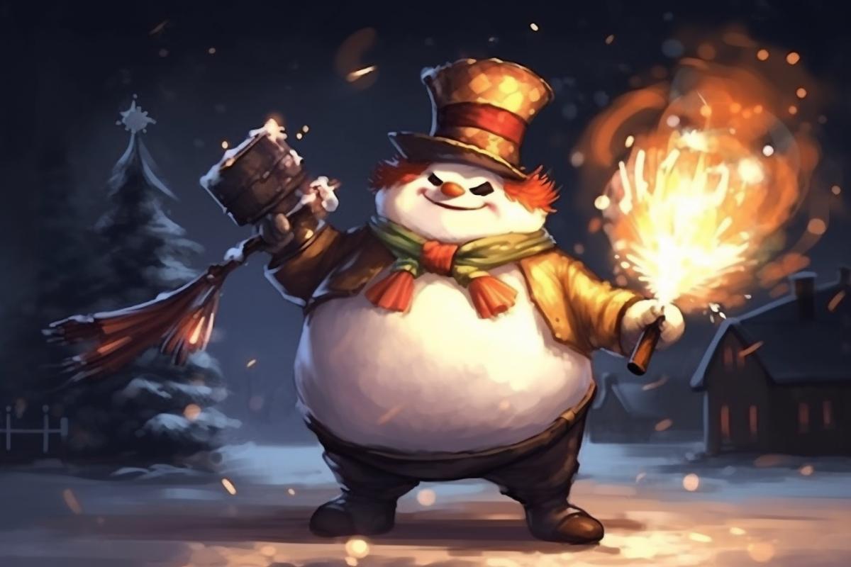 New Years good snowman with gifts, ✨✨