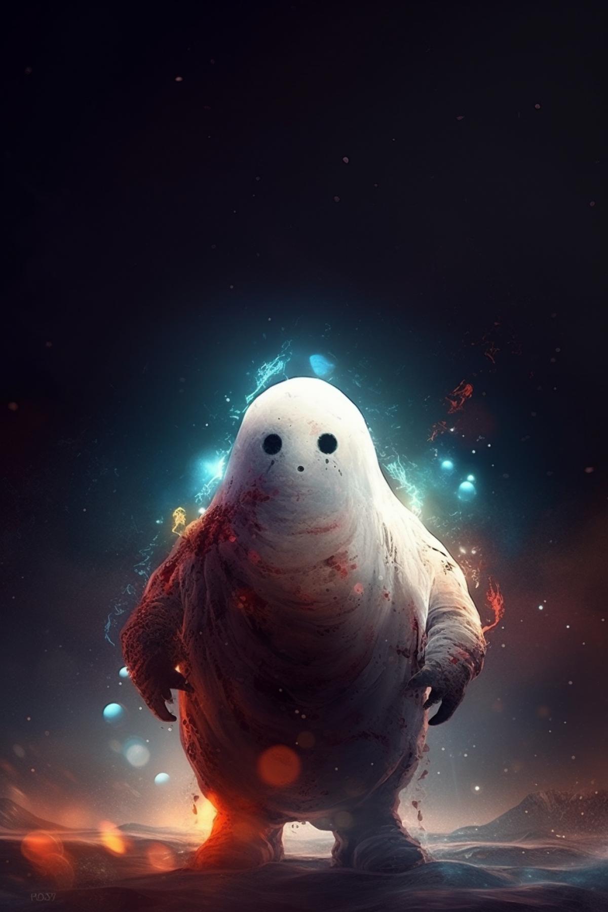 snowman monster, space, another dimension, mystery, flicker, glare