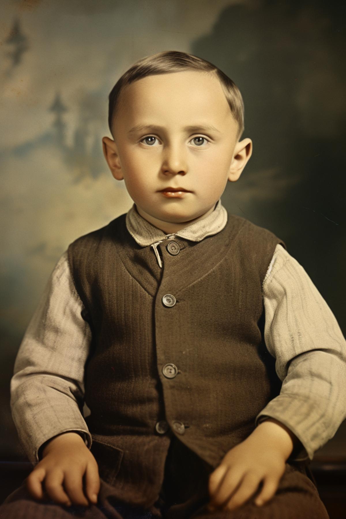 Putin as a child, vintage photo