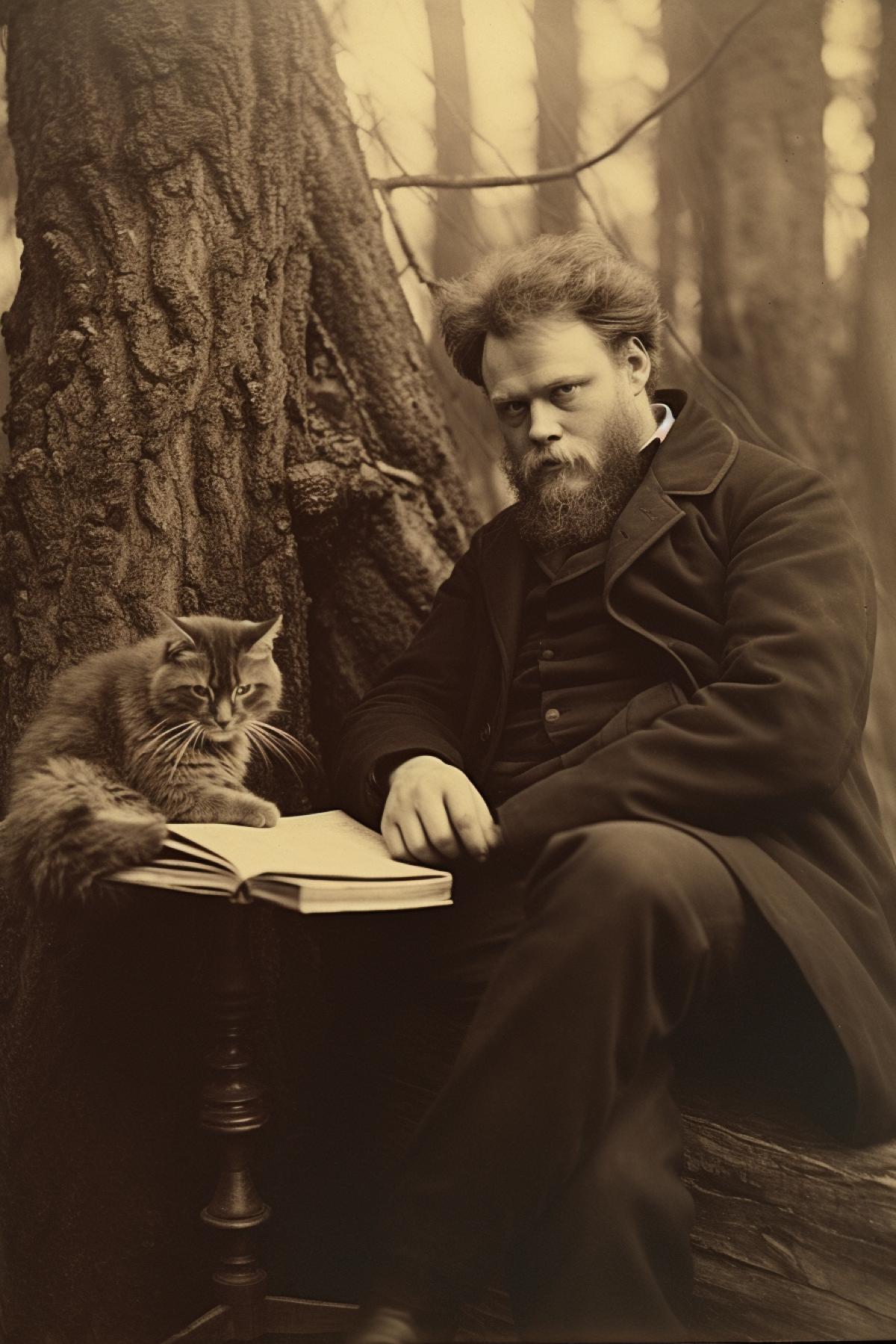 Even if I were a dark man of advanced years, without despondency and laziness, I would have learned Russian just because Lenin spoke to him.. A. S. Pushkin. Vintage photo. Albumen print.