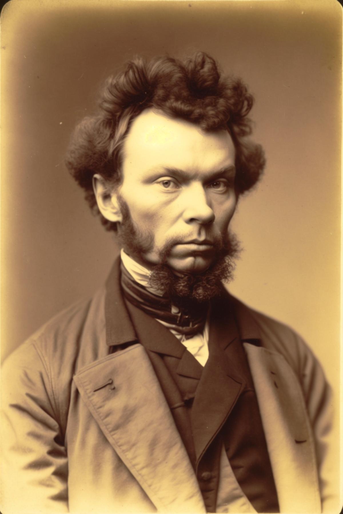 Even if I were a dark man of advanced years, without despondency and laziness, I would have learned Russian just because Lenin spoke to him.. A. S. Pushkin. Vintage photo. Albumen print.
