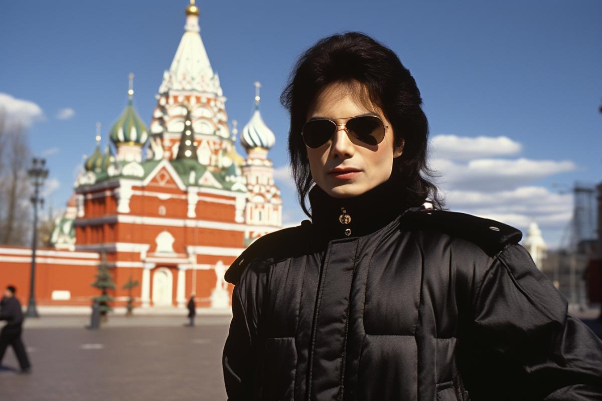Michael Jackson in Moscow in 1996, Vintage photo