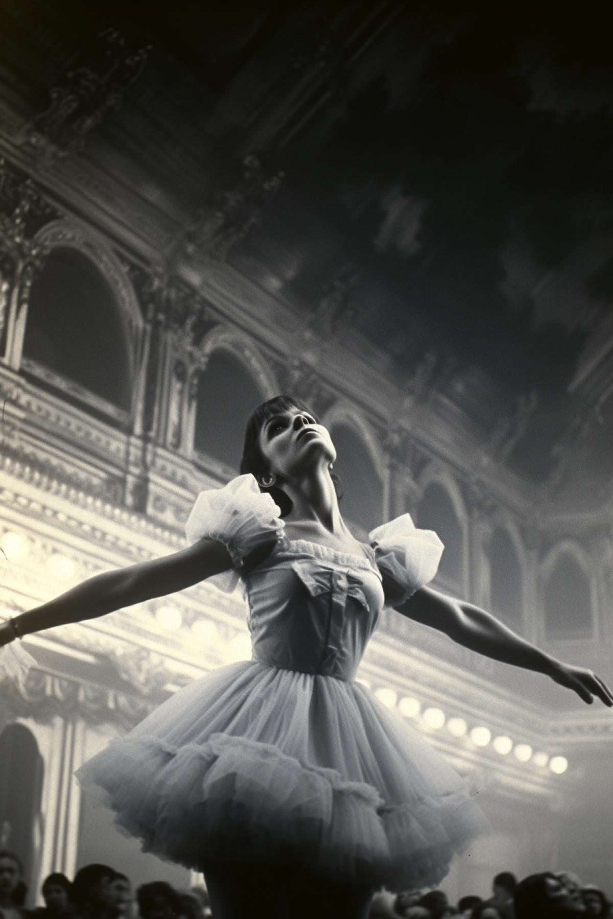 Liza minnelli dancing on stage of the Bolshoi theatre Moscow 1975 panoramic low view vintage photo
