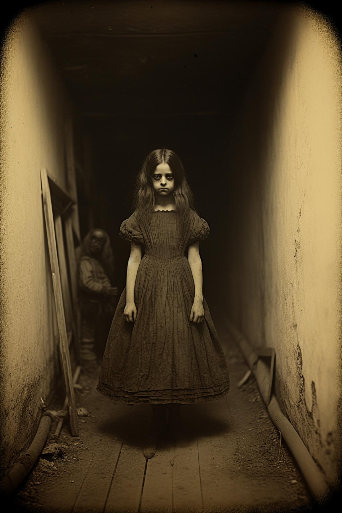 The evil Victorian girl, creepy, David Octavius Hill