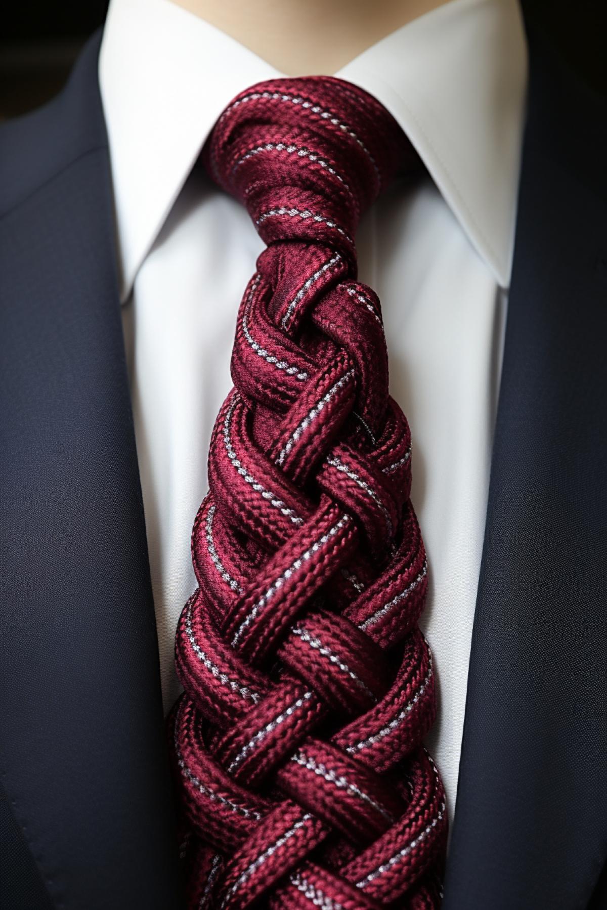 Double Windsor knot snake demonstrating fashion