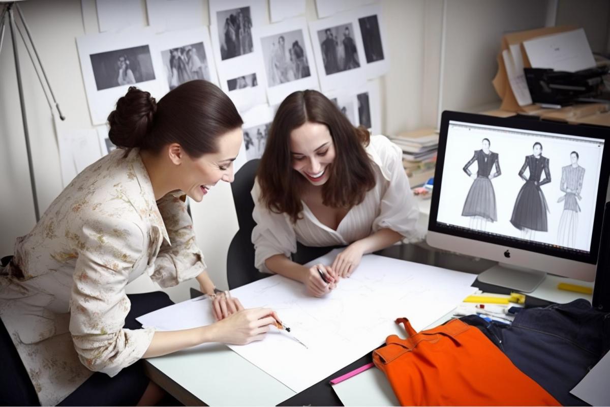 Fashion designers at work.