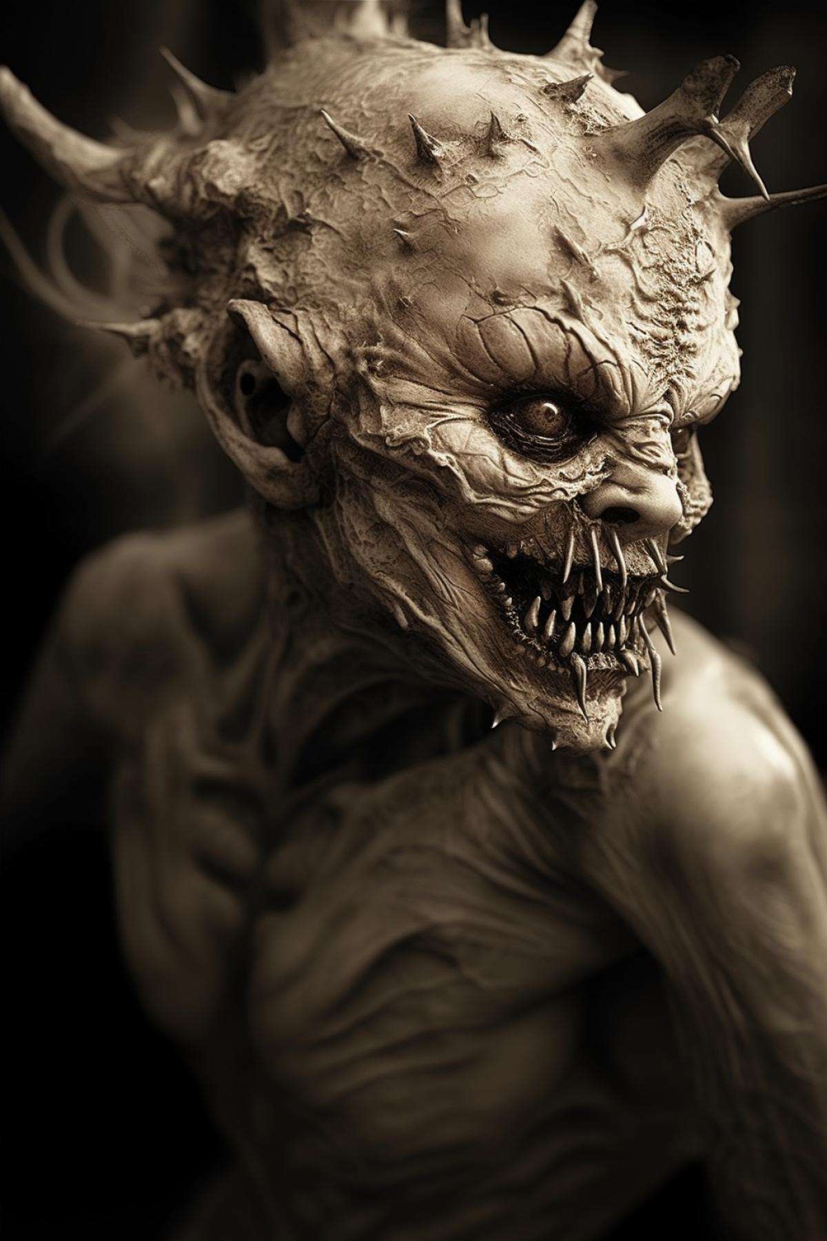 Devilish creature, monster, skin, photography