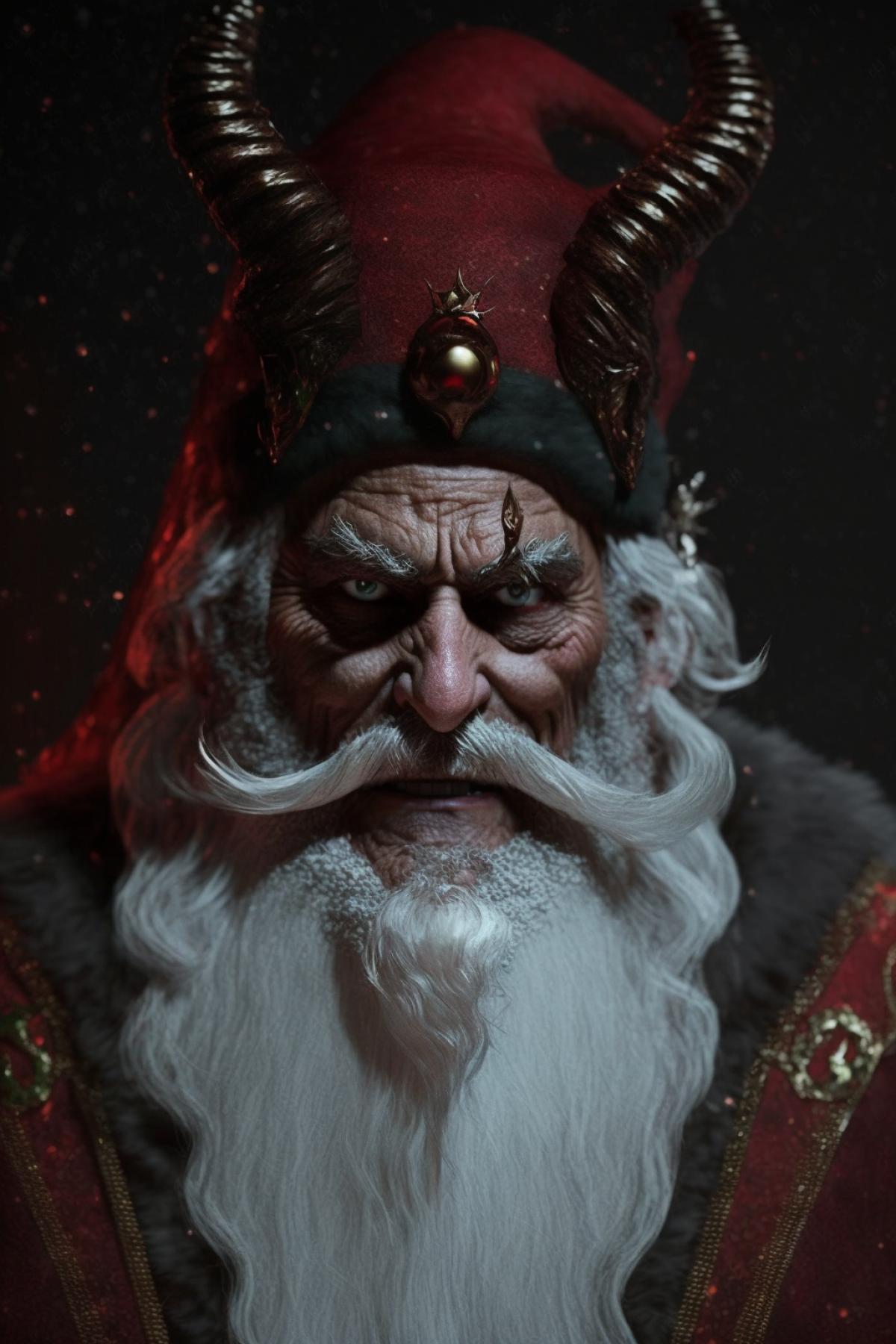 portrait of a Santa Claus as a devil | film still | detailed