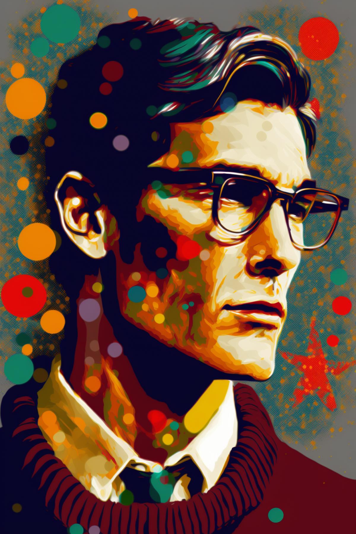 portrait man in the style of pop art. New Year.